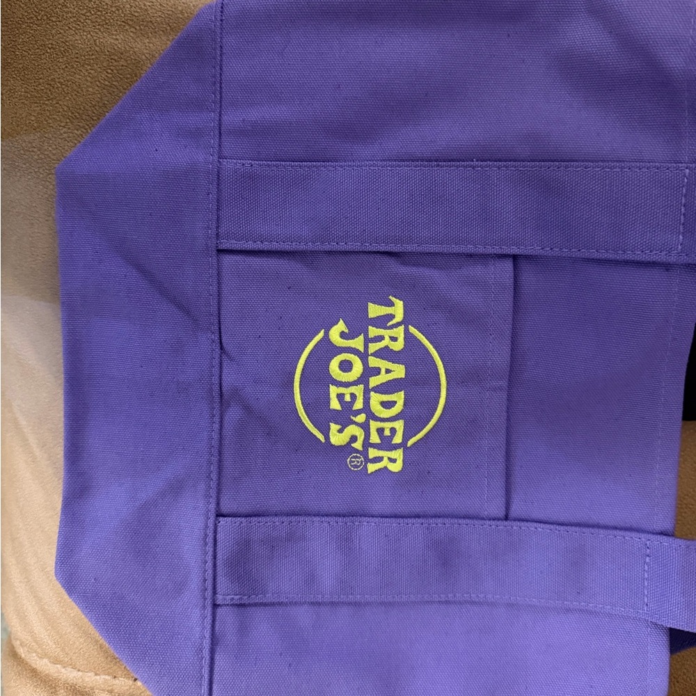 Trader Joe's Halloween Green and Purple Mini Tote Bag